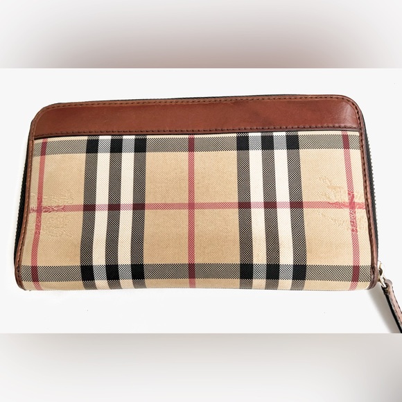BURBERRY  Horseferry Check Zip Around Wallet Brown - Picture 4 of 16